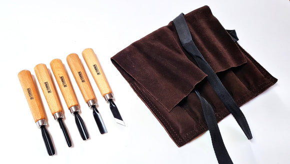 Narex Carving set 'START' in leather tool roll