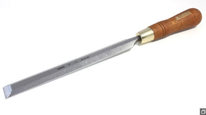 Paring chisel with hornbeam wood handle and brass ferrule. 